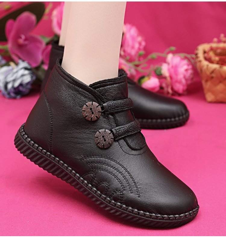 🔥🔥👢【50% SLEVA!!!!】💥【35-40】Dámské kožené, bavlněné, protiskluzové, ručně vyráběné boty na podzim a zimu