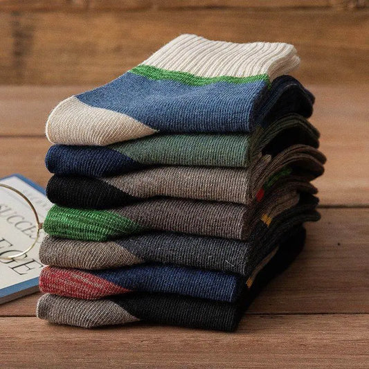 😍🧦【10 párů】Antibakteriální vlněné ponožky, deodorizační a teplé na podzim a zimu.