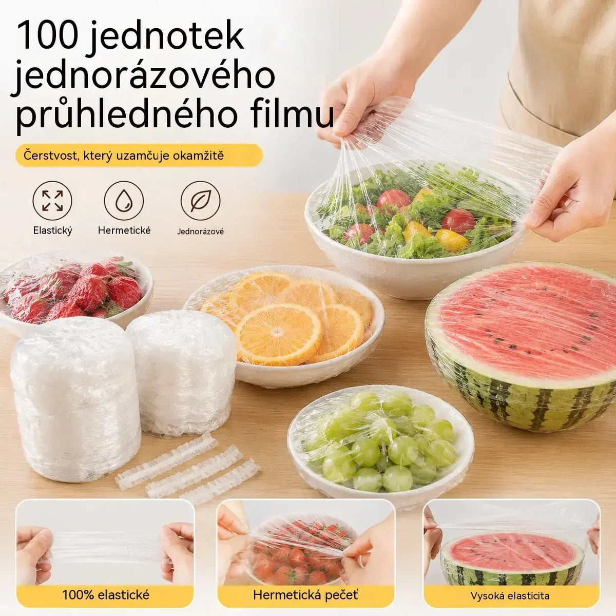 【Kup 2, dostaneš 1 zdarma, 3 sáčky, 300 kusů】Jednorázové potravinářské víčko pro čerstvost