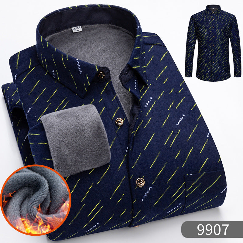 ⏳✨【Poloviční cena】1 kus: 640 Kč 👔【L-5XL】Teplá společenská košile s dlouhým rukávem