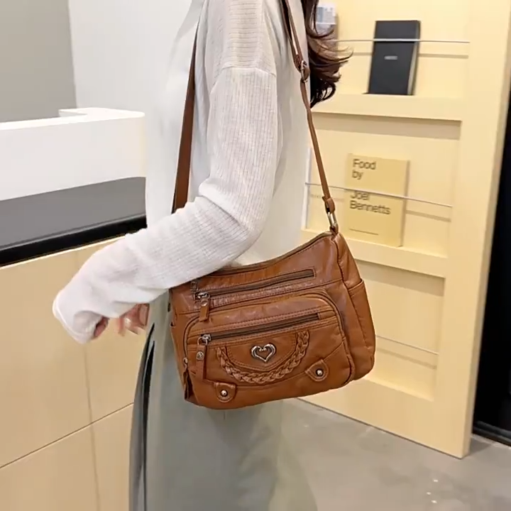 💐50% SLEVA! 🎁Dámská přes rameno taška z měkkého PU – Více kapes pro perfektní organizaci 👜🔑