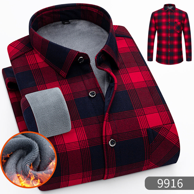 ⏳✨【Poloviční cena】1 kus: 640 Kč 👔【L-5XL】Teplá společenská košile s dlouhým rukávem