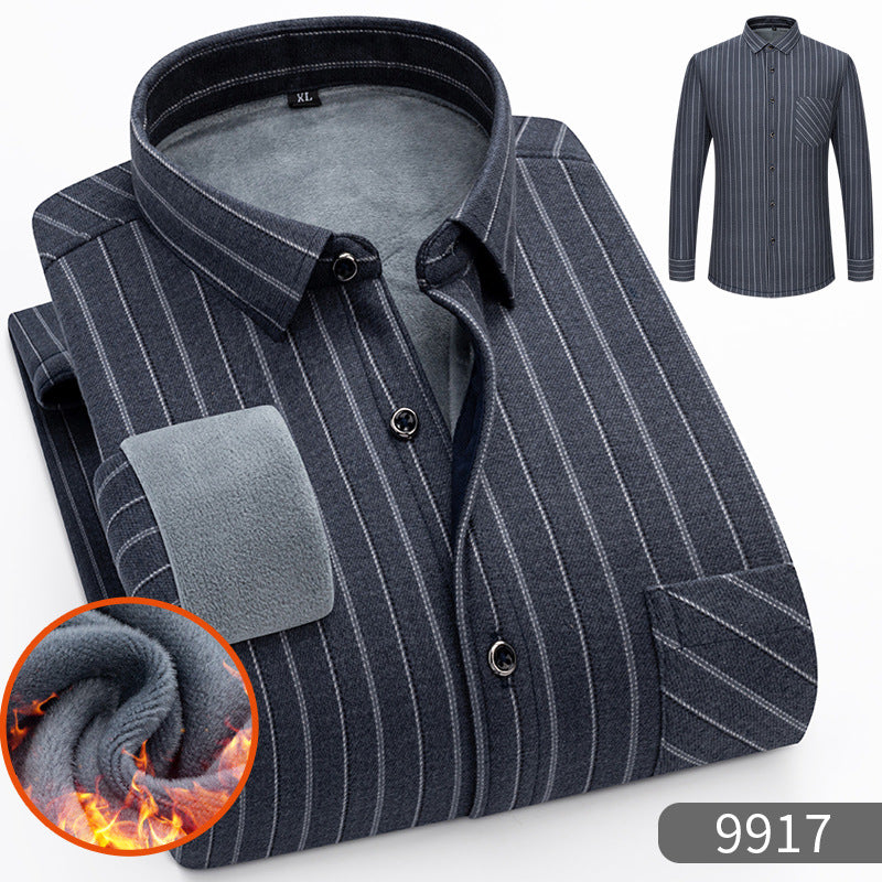 ⏳✨【Poloviční cena】1 kus: 640 Kč 👔【L-5XL】Teplá společenská košile s dlouhým rukávem