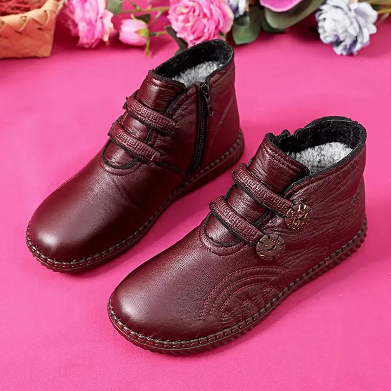 🔥🔥👢【50% SLEVA！！！！】💥【35-40】Dámské kožené, bavlněné, protiskluzové, ručně vyráběné boty na podzim a zimu