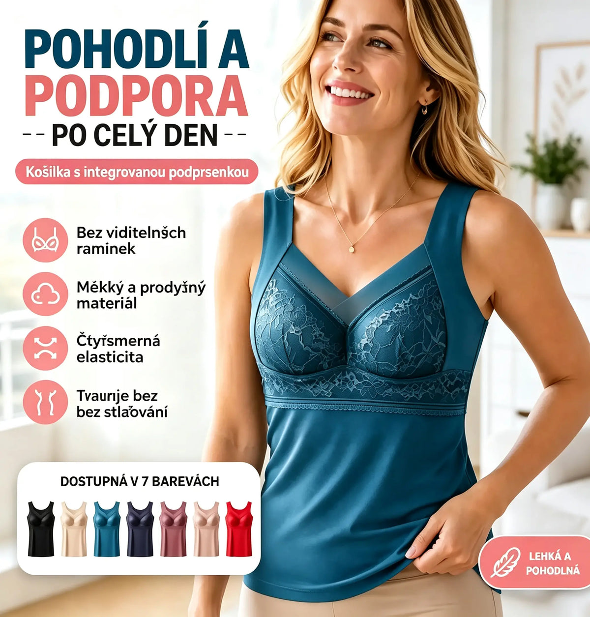 🔥【Kup 1, druhý dostaneš zdarma】🔥【Velikosti L-4XL】✨Krajková podprsenka s horní částí bez rukávů a krásným designem zad; efektivně zvedá a tvaruje prsa a zabraňuje jejich povolení ✅【Doporučují odborníci】