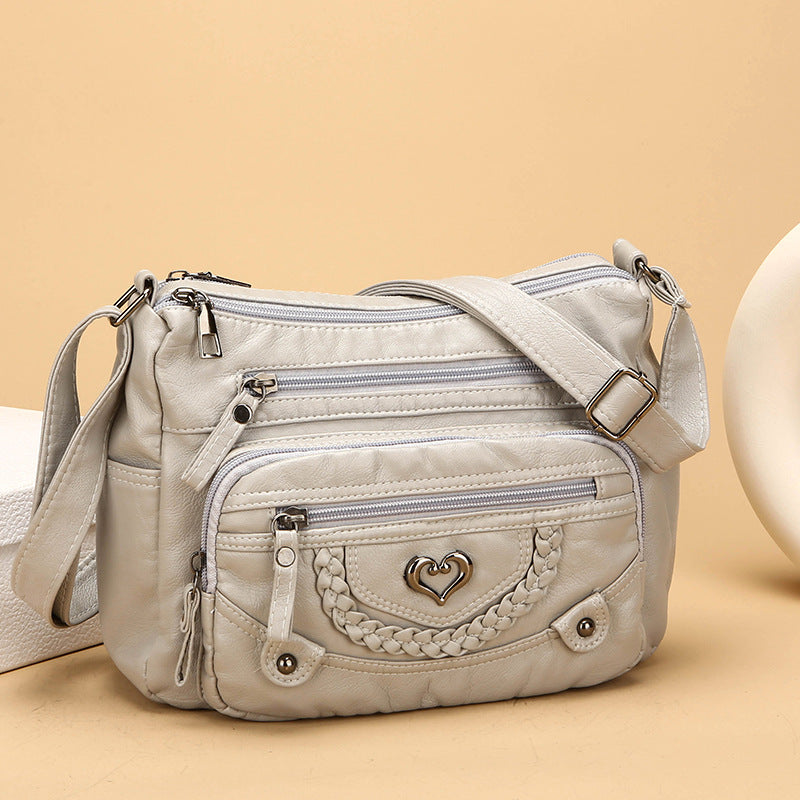 💐50% SLEVA! 🎁Dámská přes rameno taška z měkkého PU – Více kapes pro perfektní organizaci 👜🔑