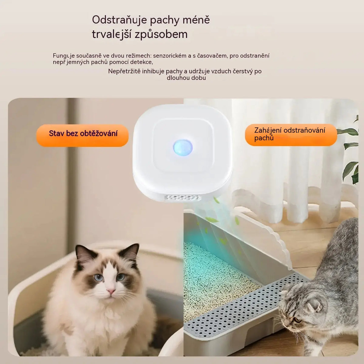 Chytrý odstraňovač zápachu domácích mazlíčků s popruhem na zavěšení