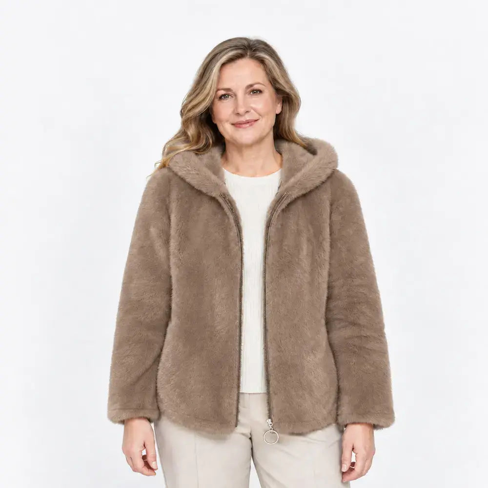 【M-7XL】Dámská zimní fleecová bunda – silná, oboustranná, s kapucí, zateplená, na zip