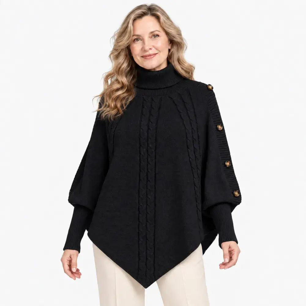【S–3XL】🔥 Absolutní hit pro podzimní a zimní sezónu! Tato teplá pletená pelerína snadno zakryje nedokonalosti postavy. ✨