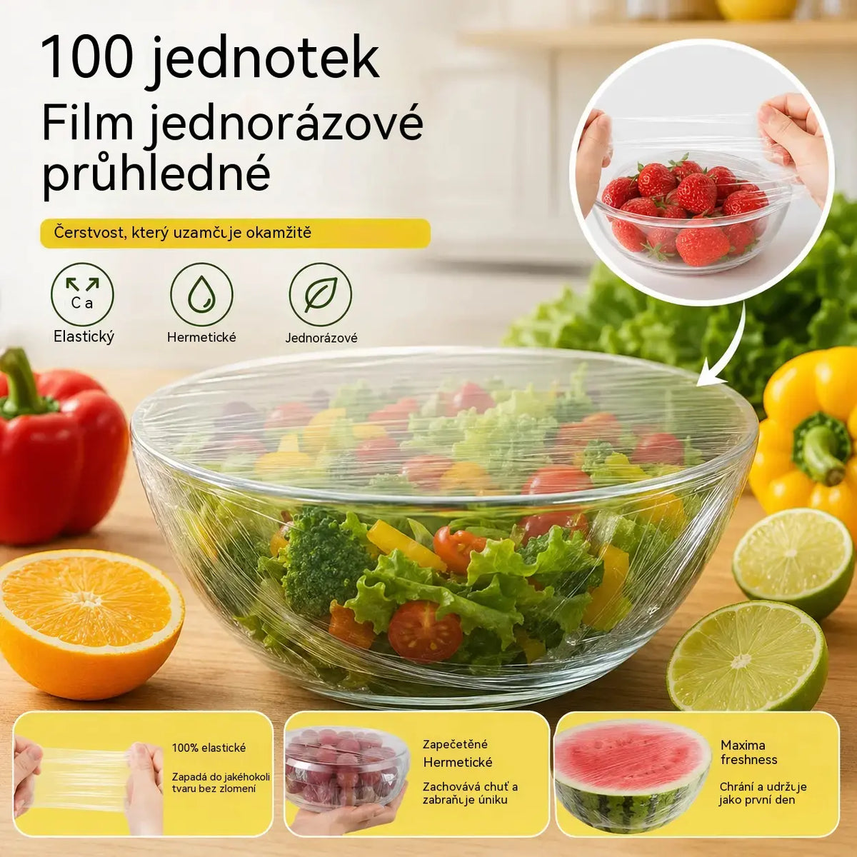 【Kup 2, dostaneš 1 zdarma, 3 sáčky, 300 kusů】Jednorázové potravinářské víčko pro čerstvost