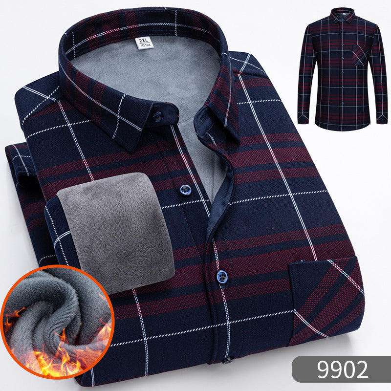 ⏳✨【Poloviční cena】1 kus: 640 Kč 👔【L-5XL】Teplá společenská košile s dlouhým rukávem