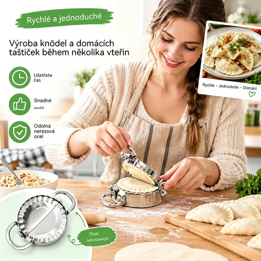 🥟8,5 cm vykrajovátko 8,5 cm forma na knedlíky✨ Domácí knedlíky s dokonalým výsledkem během pár minut!✨ Nerezová ocel potravinářské kvality