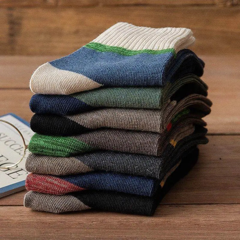 😍🧦【10 párů】Antibakteriální vlněné ponožky, deodorizační a teplé na podzim a zimu.
