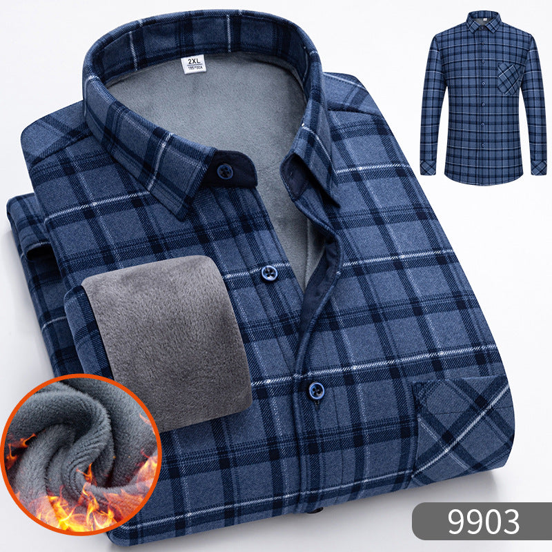 ⏳✨【Poloviční cena】1 kus: 640 Kč 👔【L-5XL】Teplá společenská košile s dlouhým rukávem
