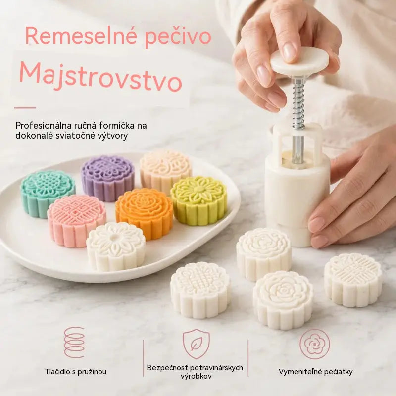 【1 forma se 4 kytičkami】✨😍Sada forem na ruční lisování těsta, kreativní formy na pečení
