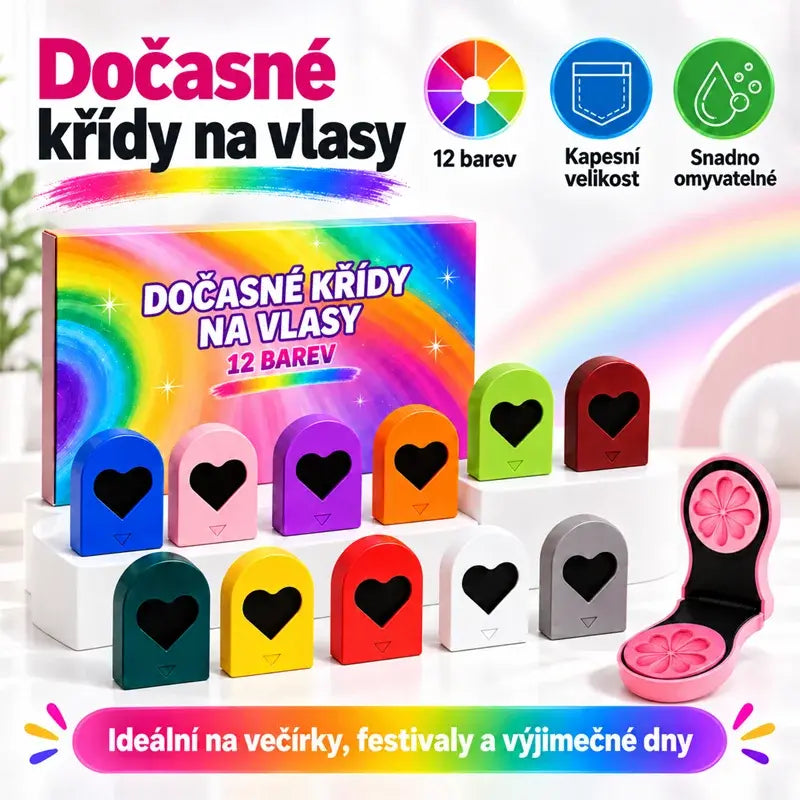 🌈Kompaktní pudrová barva na vlasy s 12 odstíny pro rychlé barvení