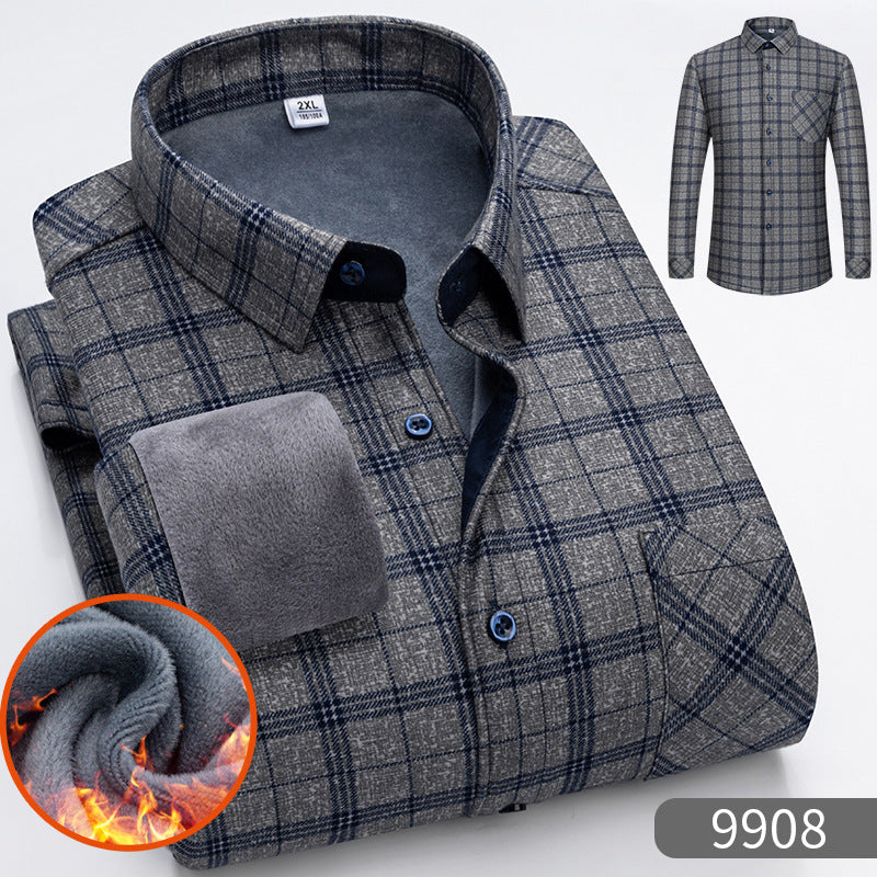 ⏳✨【Poloviční cena】1 kus: 640 Kč 👔【L-5XL】Teplá společenská košile s dlouhým rukávem