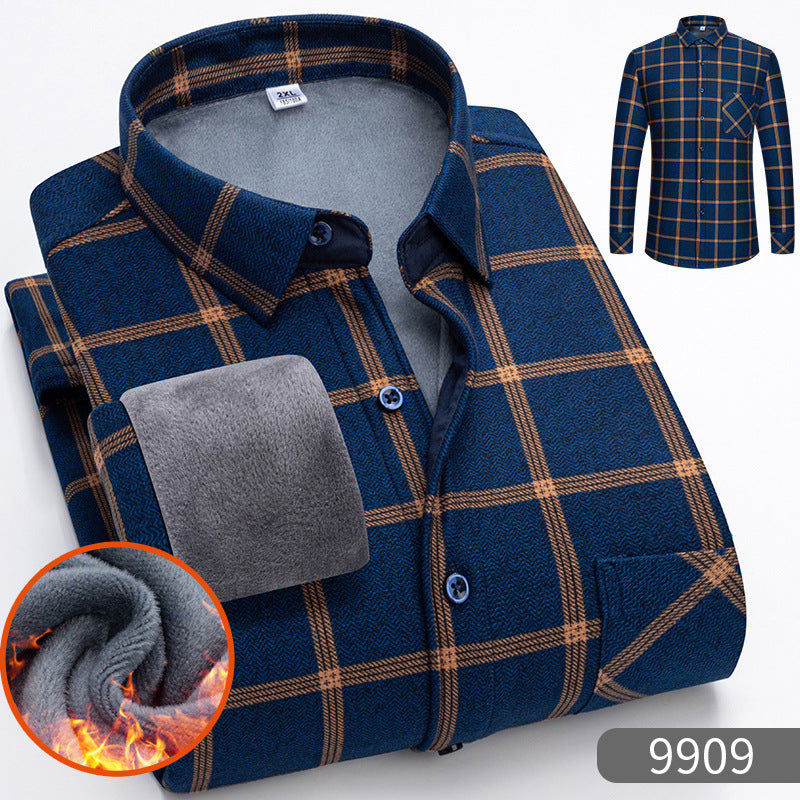 ⏳✨【Poloviční cena】1 kus: 640 Kč 👔【L-5XL】Teplá společenská košile s dlouhým rukávem