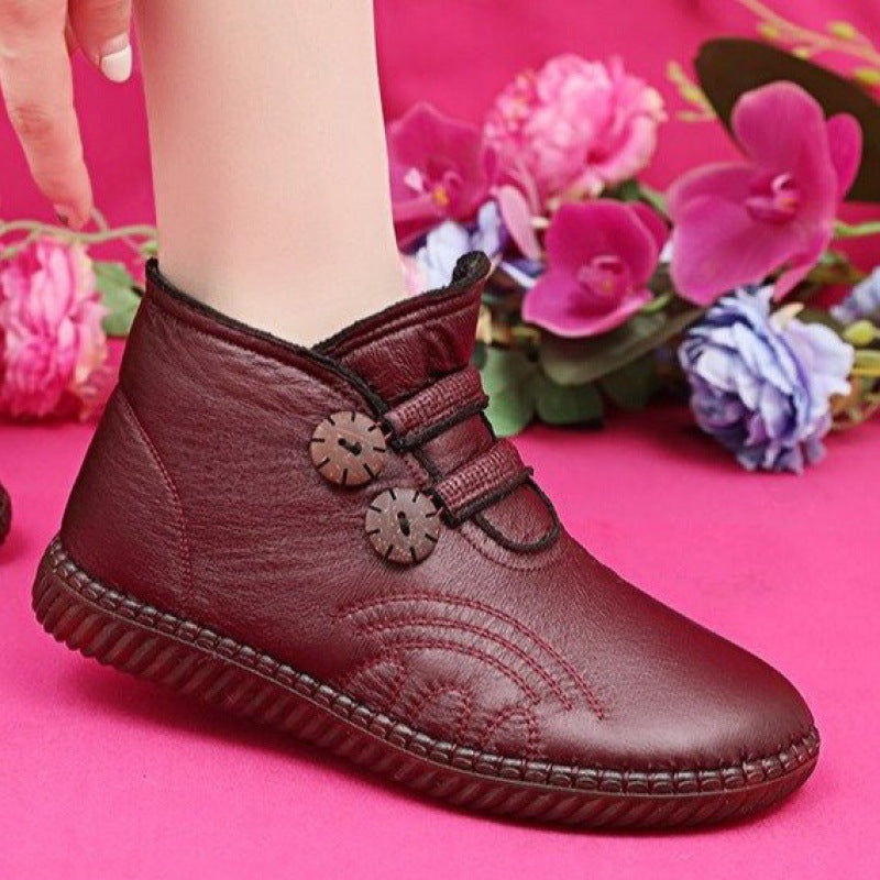 🔥🔥👢【50% SLEVA！！！！】💥【35-40】Dámské kožené, bavlněné, protiskluzové, ručně vyráběné boty na podzim a zimu