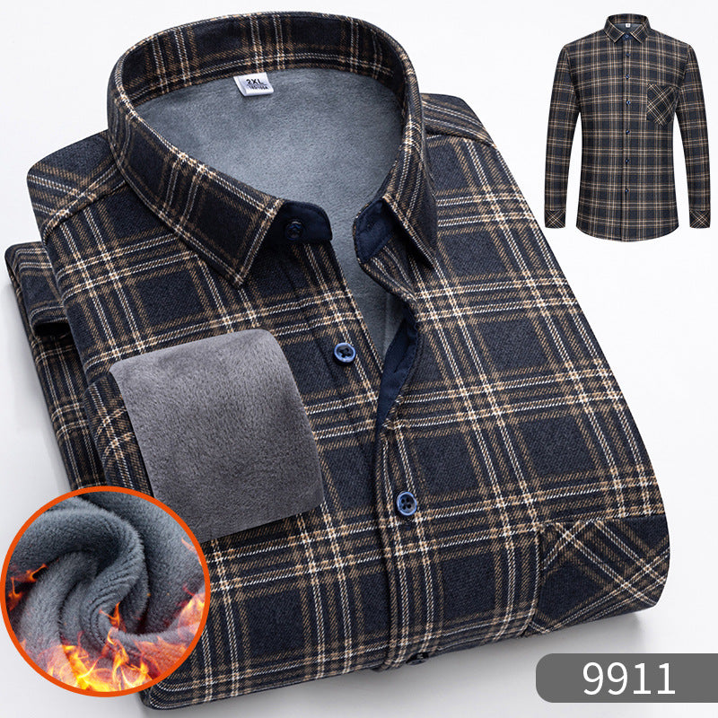⏳✨【Poloviční cena】1 kus: 640 Kč 👔【L-5XL】Teplá společenská košile s dlouhým rukávem