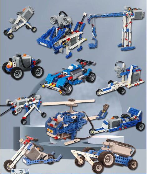 🔥【396 kusů】300+modelů, Elektrický stavebnicový robot pro děti 【Balení v sáčku - bez poháněcí jednotky】