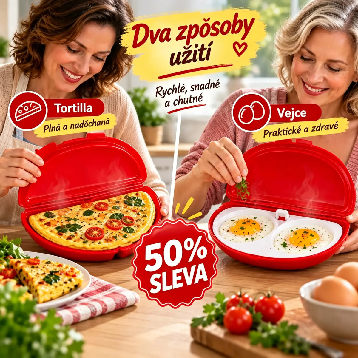 2 kus 560 Kč🥳Skvělá nabídka pro rok 2026🥳💞Vařič vajec a omelet 2 v 1