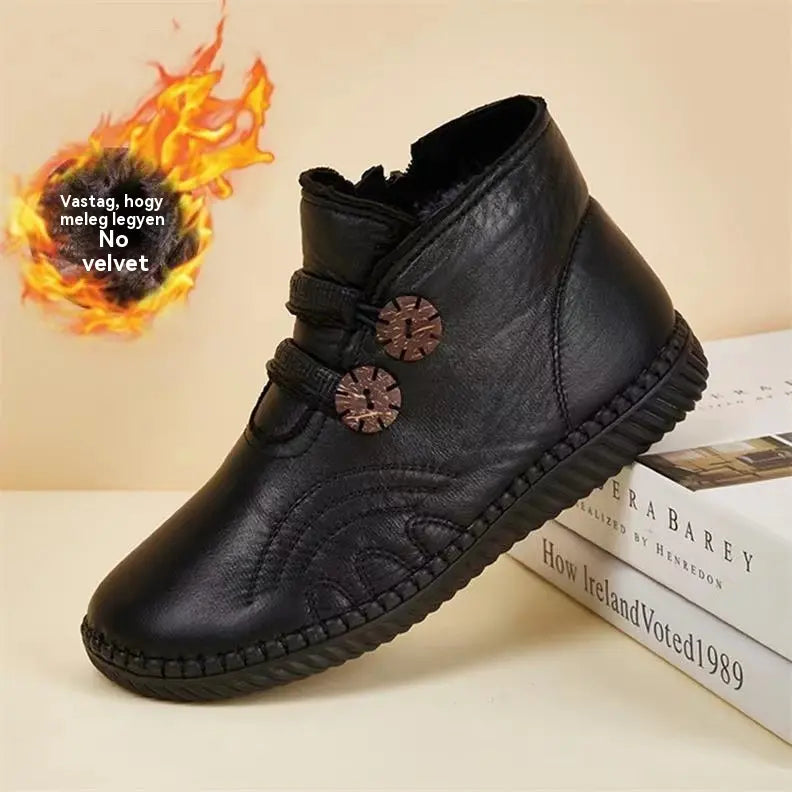 🔥🔥👢【50% SLEVA！！！！】💥【35-40】Dámské kožené, bavlněné, protiskluzové, ručně vyráběné boty na podzim a zimu