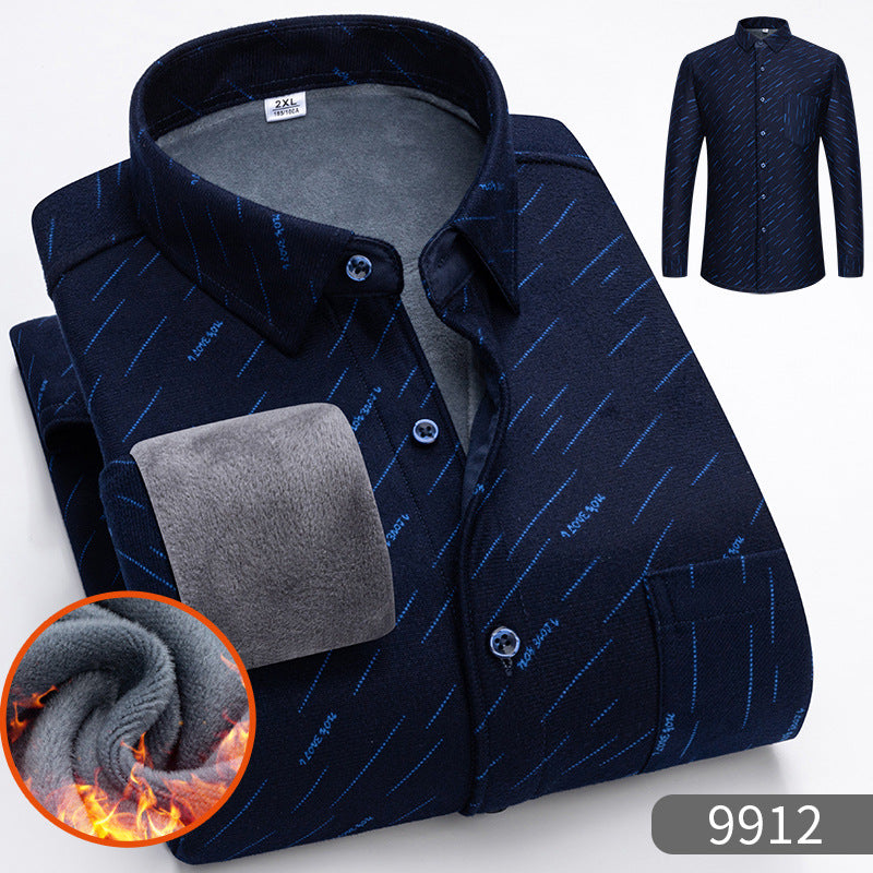 ⏳✨【Poloviční cena】1 kus: 640 Kč 👔【L-5XL】Teplá společenská košile s dlouhým rukávem