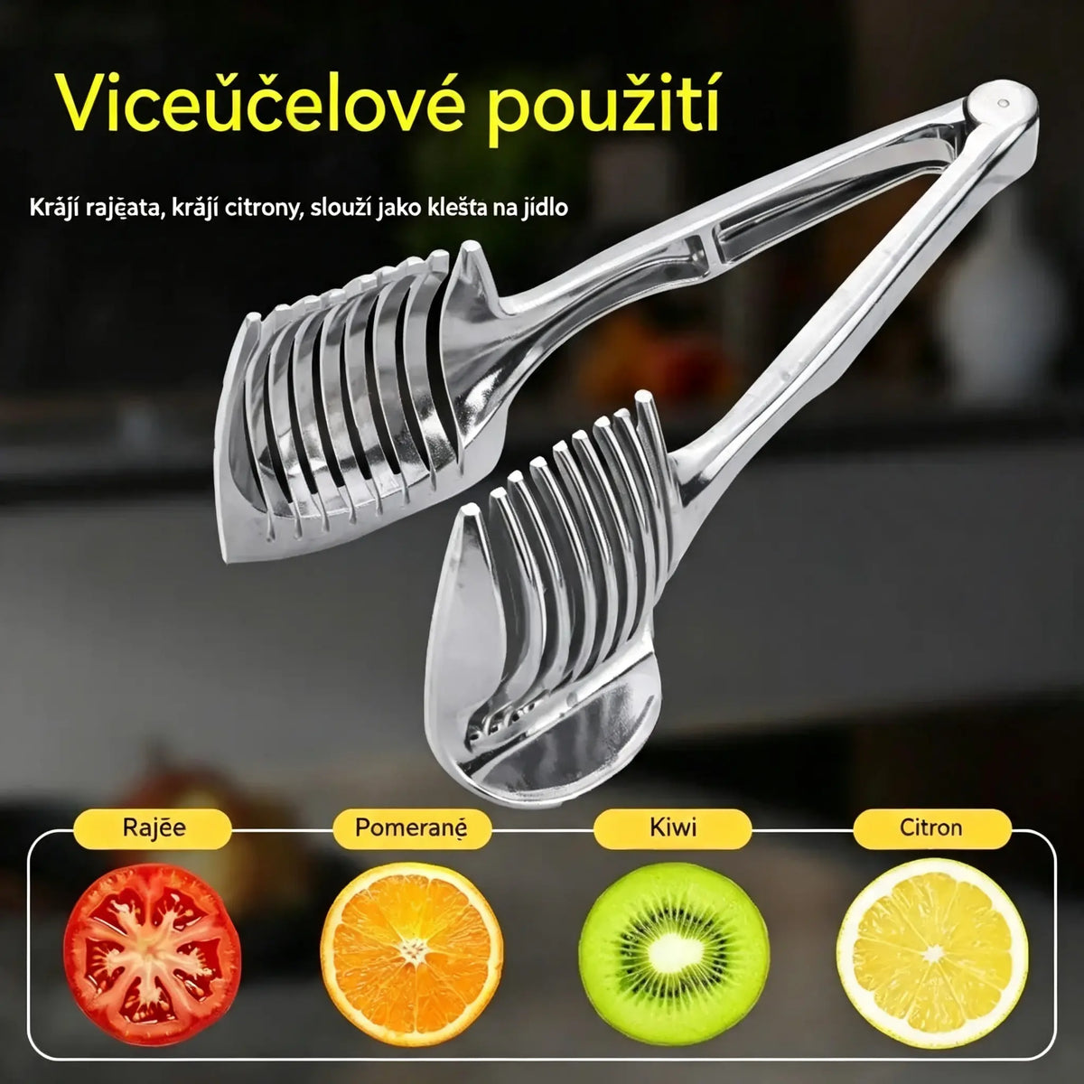 🍅 Ruční kuchyňský kráječ z nerezové oceli | Průvodce rovnoměrným krájením rajčat, citronů, cibule a dalších