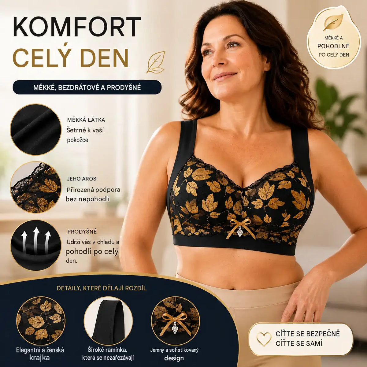 💖【3ks】1 sada za 520 Kč 🥰 Krajkové podprsenky ve velkých velikostech (M–4XL), bez kostic, s okouzlujícím střihem na zádech, sexy a prodyšné, bezešvé provedení, 【40–100 kg】
