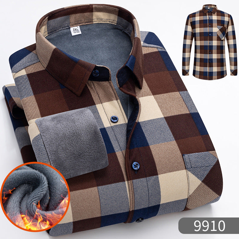 ⏳✨【Poloviční cena】1 kus: 640 Kč 👔【L-5XL】Teplá společenská košile s dlouhým rukávem