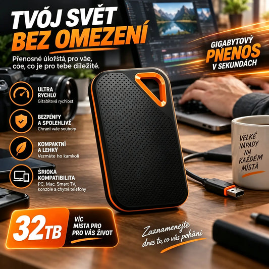 【Poslední den 🔥50% sleva】💥【32TB】 Vysokorychlostní a velkokapacitní přenosný pevný disk