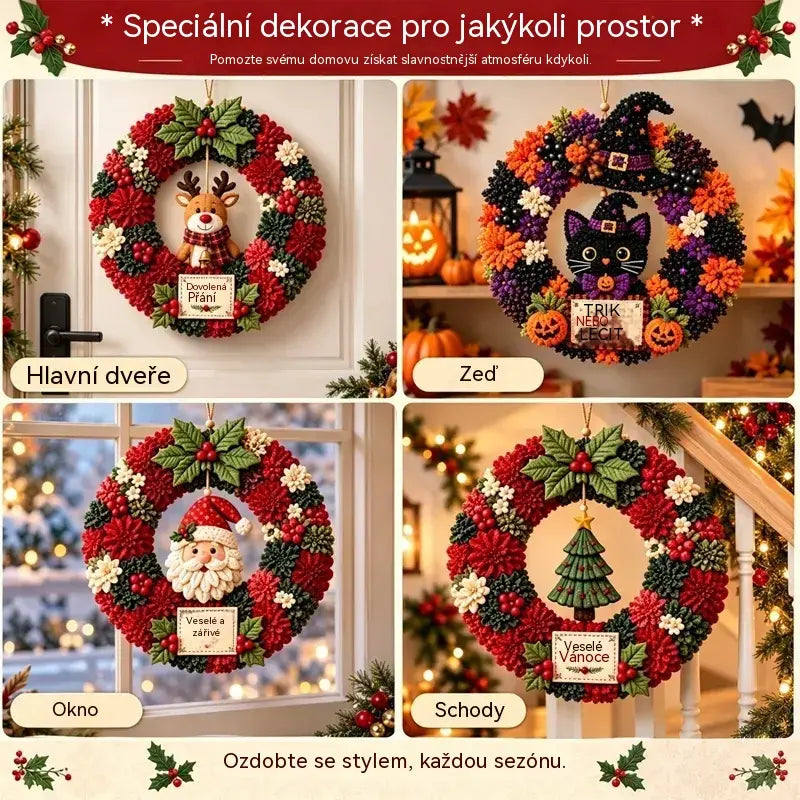 ⏰ POSLEDNÍ DEN! Sleva 50 % ✨ Vytvořte si vánoční věnec, na který budete hrdí 🎄❤️ Sada na tvoření (technika vkládání látky do 3D základu) včetně návodu a průvodce.