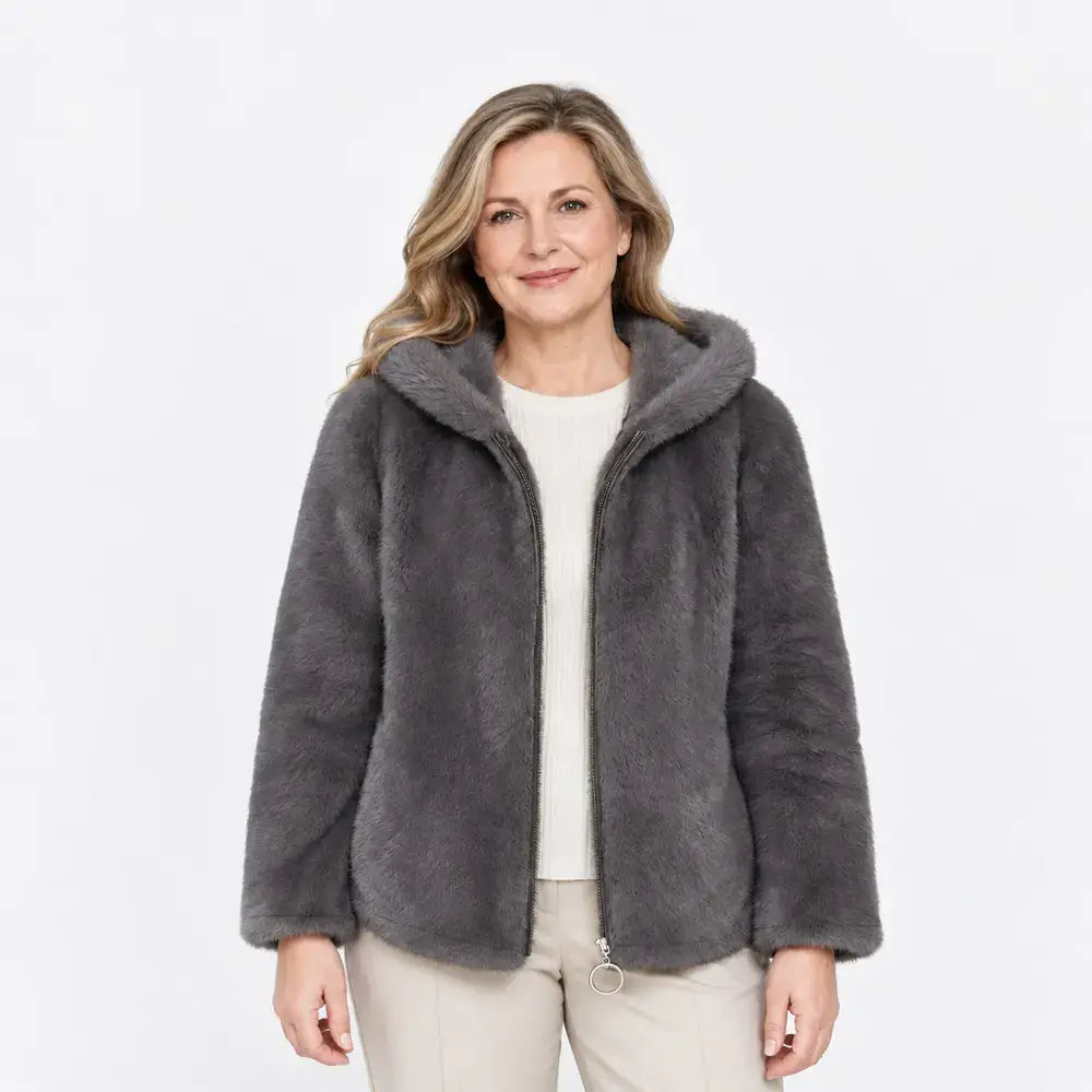 【M-7XL】Dámská zimní fleecová bunda – silná, oboustranná, s kapucí, zateplená, na zip