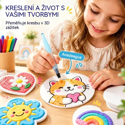 🎨Jen 540 Kč-Sada 46 kusů 12 barevných fixů; Sada barev s 3D texturou houby