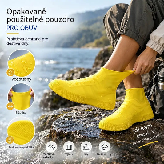 【2 páry za 540 Kč】Chraň své boty před promočením! Vodotěsné návleky na boty s vysokou odolností: protiskluzové a skládací, vhodné do kabelky 🌧️
